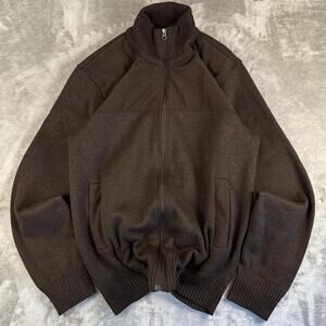 Izod Men’s Brown Long Sleeve Full Zip Lined Sweater Jacket Size XL